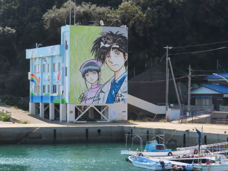 Kamishima Takai in Japan has become a new holy land for manga fans! The mural designed by the original author helps the island overcome aging population