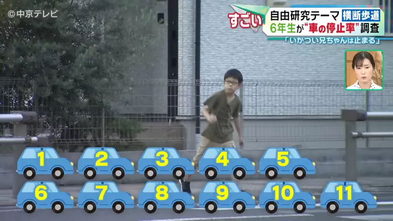 Japanese elementary school student researches' pedestrian hell '! No one yields on the zebra crossing, but is it the fierce big brother who is more polite than the kind old lady?