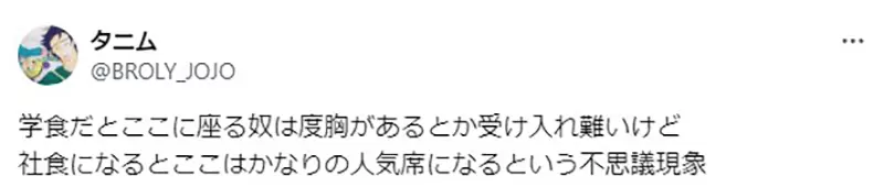 Single seat in school cafeteria: heated discussion among Japanese netizens triggers polarized views!