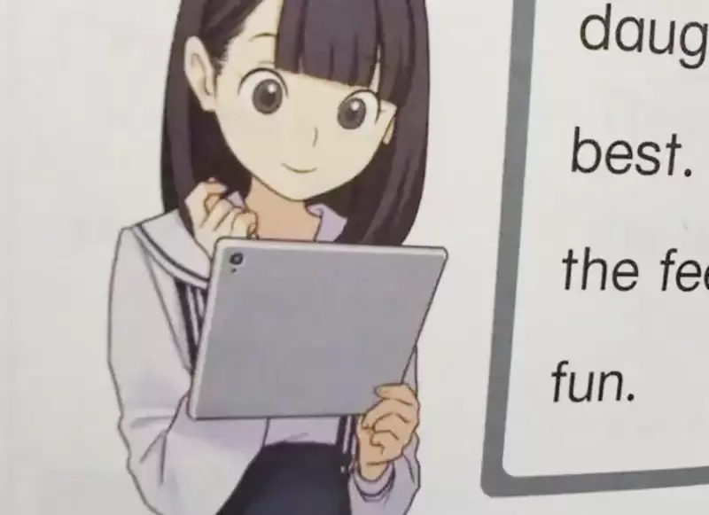 Surprisingly, some girls can hold tablets like this! Japanese English textbook 'Girl Illustration' has attracted attention from netizens. Is there any way to achieve finger grip strength?